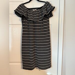 LOFT Black and White Striped Dress. Size S.